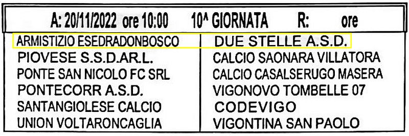 10^ Giornata Armistizio Esedra don Bosco Padova Allievi Provinciali U17 Girone C SS 2022-2023 gare